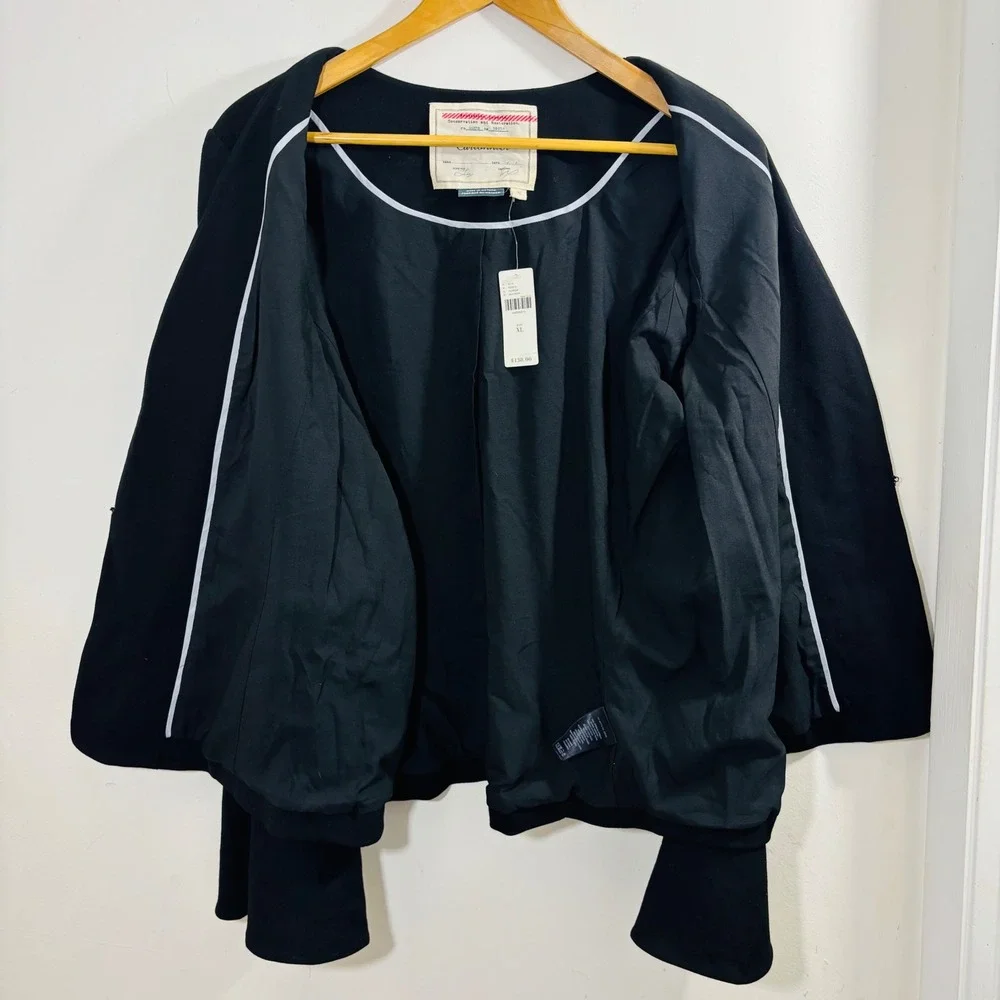 Anthropologie‎ Cartonnier Women's Black Blazer Bell Sleeves Eye-Hook Closure XL